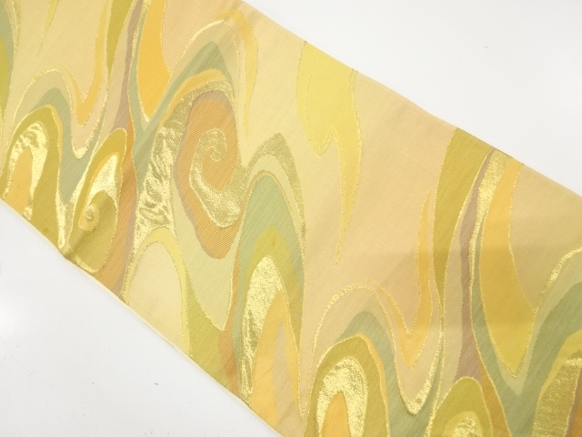 アンティーク　流水模様織り出し袋帯（材料）